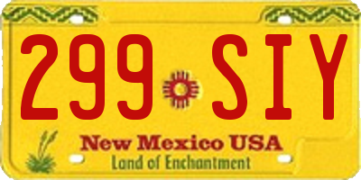 NM license plate 299SIY