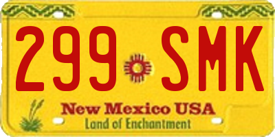 NM license plate 299SMK