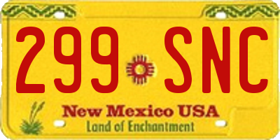 NM license plate 299SNC