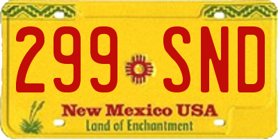NM license plate 299SND