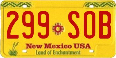 NM license plate 299SOB