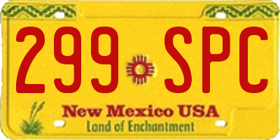 NM license plate 299SPC