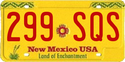 NM license plate 299SQS