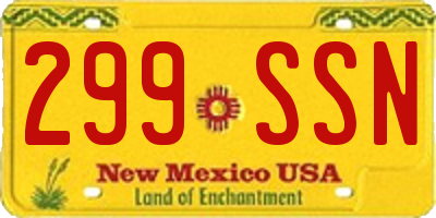 NM license plate 299SSN