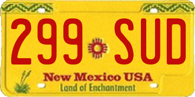 NM license plate 299SUD