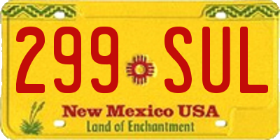 NM license plate 299SUL