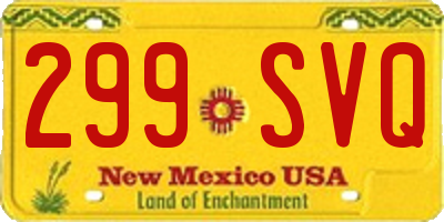 NM license plate 299SVQ