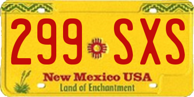 NM license plate 299SXS