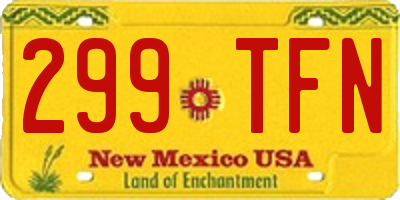 NM license plate 299TFN