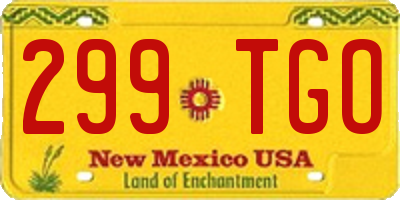 NM license plate 299TGO