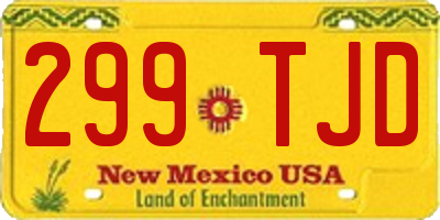 NM license plate 299TJD