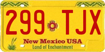 NM license plate 299TJX
