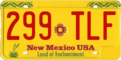 NM license plate 299TLF