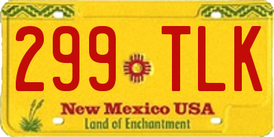 NM license plate 299TLK