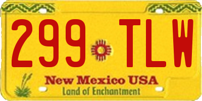 NM license plate 299TLW