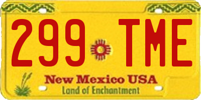 NM license plate 299TME