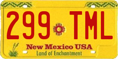 NM license plate 299TML