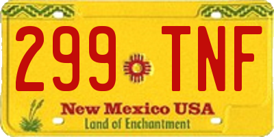 NM license plate 299TNF