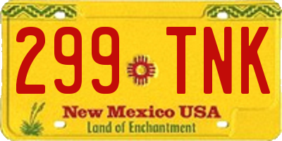 NM license plate 299TNK
