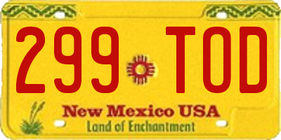 NM license plate 299TOD