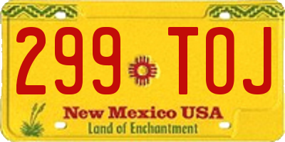 NM license plate 299TOJ