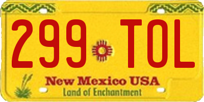 NM license plate 299TOL