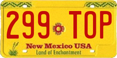 NM license plate 299TOP