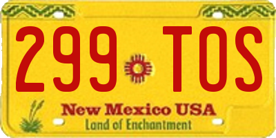 NM license plate 299TOS
