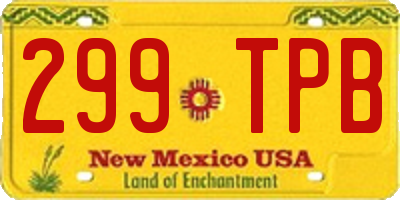 NM license plate 299TPB