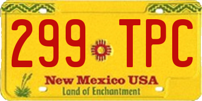 NM license plate 299TPC