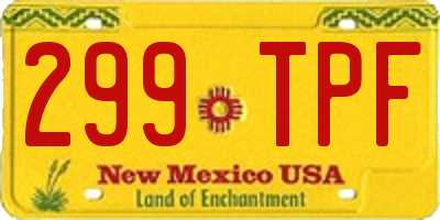 NM license plate 299TPF