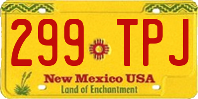 NM license plate 299TPJ