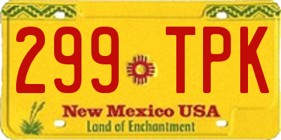 NM license plate 299TPK