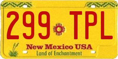 NM license plate 299TPL