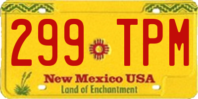 NM license plate 299TPM