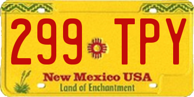 NM license plate 299TPY