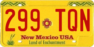 NM license plate 299TQN