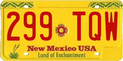 NM license plate 299TQW