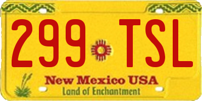 NM license plate 299TSL