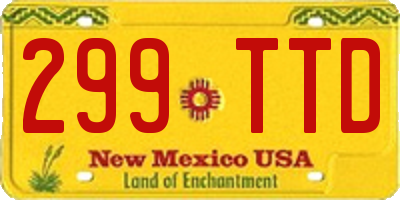 NM license plate 299TTD
