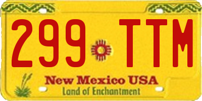 NM license plate 299TTM