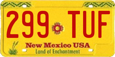 NM license plate 299TUF