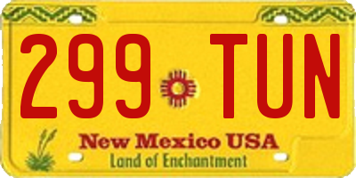 NM license plate 299TUN