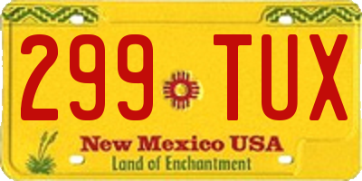 NM license plate 299TUX