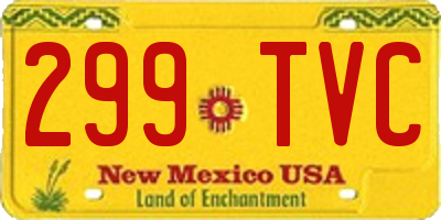 NM license plate 299TVC