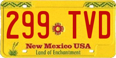 NM license plate 299TVD