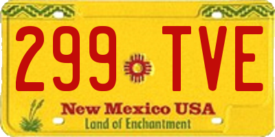 NM license plate 299TVE