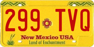 NM license plate 299TVQ