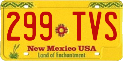 NM license plate 299TVS