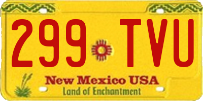 NM license plate 299TVU